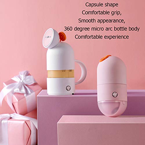 WZP-Vaporizador de Mano Tipo cápsula, Vaporizador de Ropa Elimina Arrugas/Vapor/Suaviza/Limpia/Desinfecta, para el hogar, Viajes, Calentamiento rápido,Rosado