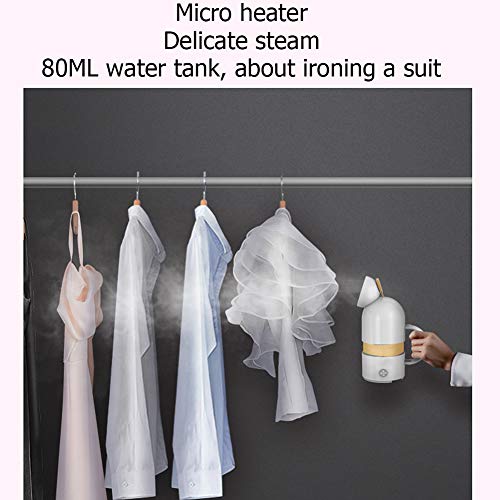 WZP-Vaporizador de Mano Tipo cápsula, Vaporizador de Ropa Elimina Arrugas/Vapor/Suaviza/Limpia/Desinfecta, para el hogar, Viajes, Calentamiento rápido,Rosado