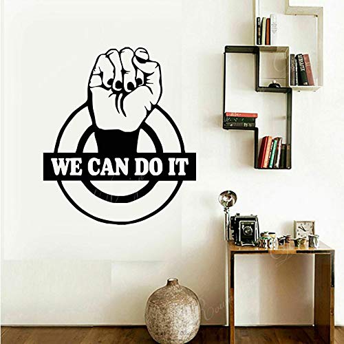 wZUN Citas Inspiradoras Podemos Hacerlo Etiqueta de la Pared Vinilo Decoración de Oficina Calcomanía 54X63cm