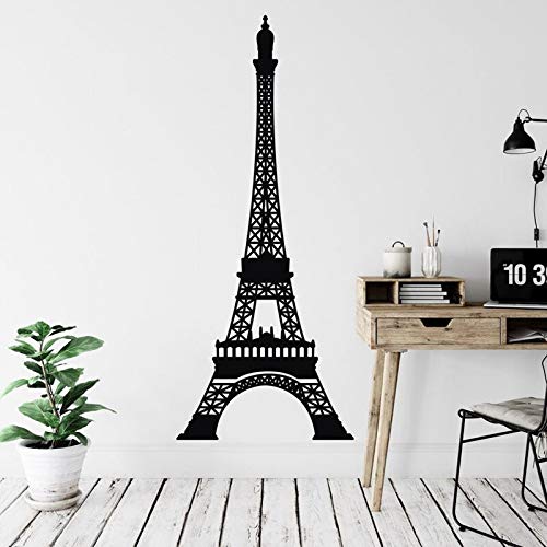 wZUN Decoración de la Pared de la Torre Eiffel decoración de la habitación del Tema de París decoración del hogar Mural extraíble de Vinilo 68X28cm