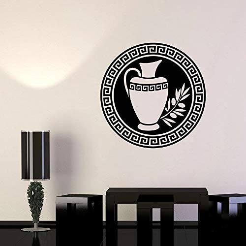 wZUN Jarra Decorativa Griega Antigua Rama de Olivo Pegatina de Vinilo decoración del hogar Sala de Estar Dormitorio Arte Mural 63X63cm
