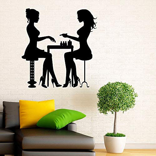 wZUN Manicura Pared calcomanía Chica Mano uñas SPA salón de Belleza decoración Vinilo Pegatina Moda Papel Tapiz 63X66cm