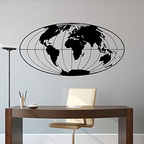 wZUN Mapa del Mundo Pegatinas de Pared Contorno Planeta Tierra Globo geográfico Pegatinas de Pared decoración de Sala de Estar de Oficina 85X43cm