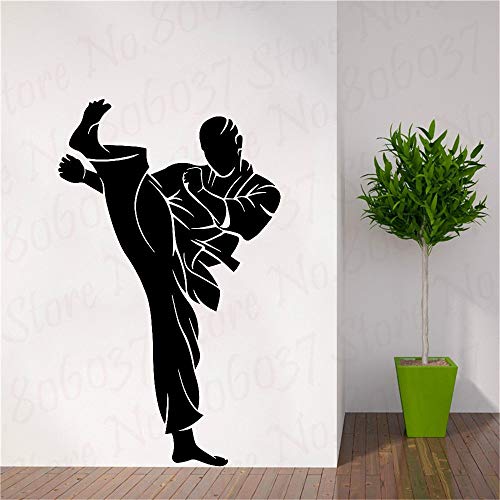 wZUN Pegatina de Vinilo Judo Silueta Deporte Karate Artes Marciales Juego niña niño habitación calcomanía 34X57cm