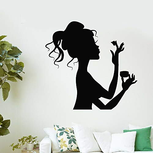 wZUN Salón de uñas calcomanía de Pared cosmética Vinilo Pegatina SPA salón Belleza Mujer niña Vinilo Mural decoración del hogar 60x57cm
