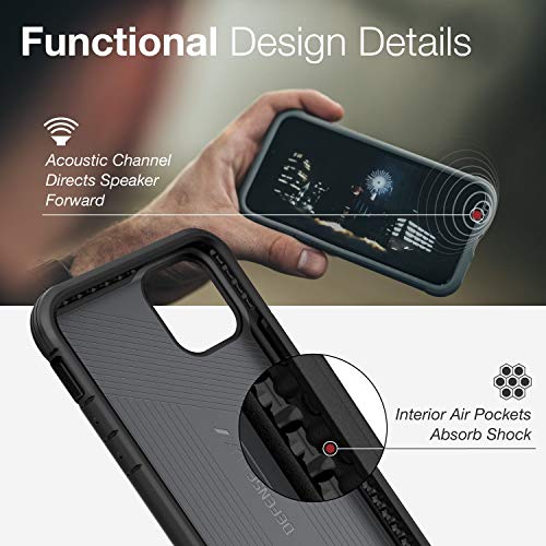 X-Doria Defense Lux Series, iPhone 11 Pro MAX Case - Military Grade Drop Tested, Anodized Aluminum, TPU, and Polycarbonate Protective Case for Apple iPhone 11 Pro MAX, (Black Carbon Fiber)