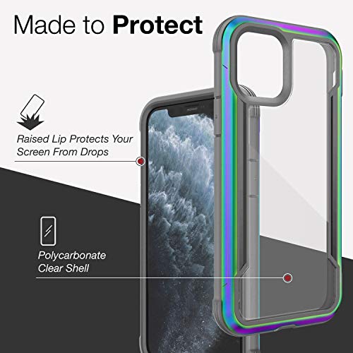 X-Doria Defense Shield Series, iPhone 11 Pro Case - Military Grade Drop Tested, Anodized Aluminum, TPU, and Polycarbonate Protective Case for Apple 11 Pro, (Iridescent)