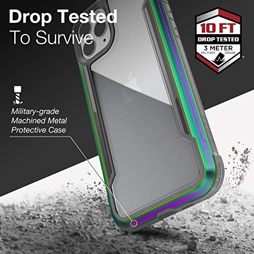 X-Doria Defense Shield Series, iPhone 11 Pro Case - Military Grade Drop Tested, Anodized Aluminum, TPU, and Polycarbonate Protective Case for Apple 11 Pro, (Iridescent)