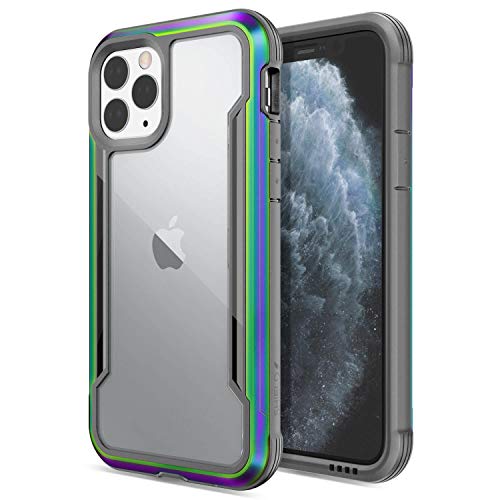 X-Doria Defense Shield Series, iPhone 11 Pro Case - Military Grade Drop Tested, Anodized Aluminum, TPU, and Polycarbonate Protective Case for Apple 11 Pro, (Iridescent)