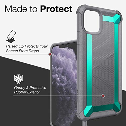 X-Doria Defense Tactical Series, iPhone 11 Pro MAX Case - Heavy Duty Protection with Drop Shield, Military Grade Drop Tested Case for Apple iPhone 11 Pro MAX, (Teal)