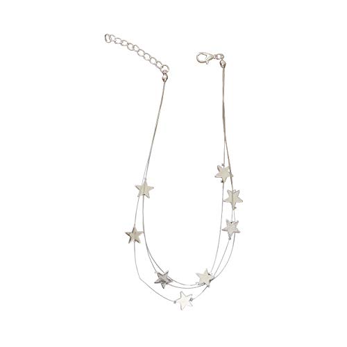 XAYN Personalidad Chica Temperamento Estrella Corta Gargantilla Cadena de Clavícula Salvaje Collar Sexy Cadena de Clavícula Delgada de Verano