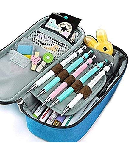 XCNGG Bolsa de papelería estuche estuche para lápices Pencil case,Large Capacity Ak-ATS-uki pa-in Student Pencil Box Stationery Bag, Multifunctional Zipper Storage Bag for Students and Adults, School