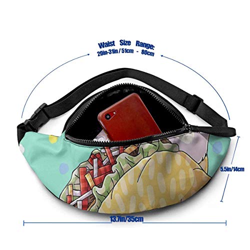 XCNGG Bolso de cintura corriente bolso de cintura de ocio bolso de cintura bolso de cintura de moda Tortilla Dog Fanny Packs for Women and Men Waist Bag Adjustable Belt for Outdoors Workout, Traveling