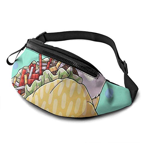 XCNGG Bolso de cintura corriente bolso de cintura de ocio bolso de cintura bolso de cintura de moda Tortilla Dog Fanny Packs for Women and Men Waist Bag Adjustable Belt for Outdoors Workout, Traveling