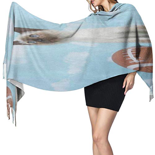 XCNGG Bufanda con flecos de cachemira de imitación chal bufanda larga de moda Shawls And Wraps for Evening Dresses Hipster Colorful Cat Kitten Womens Cashmere Scarf Winter