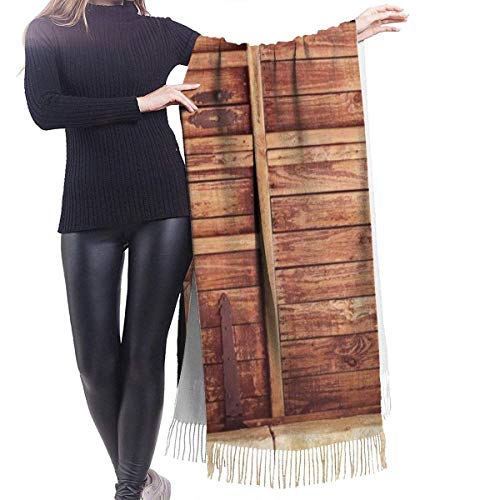 XCNGG Bufanda con flecos de cachemira de imitación chal bufanda larga de moda Women Scarves Rustic Battered Stone House Cashmere-like Shawl Stole Scarf