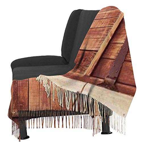 XCNGG Bufanda con flecos de cachemira de imitación chal bufanda larga de moda Women Scarves Rustic Battered Stone House Cashmere-like Shawl Stole Scarf