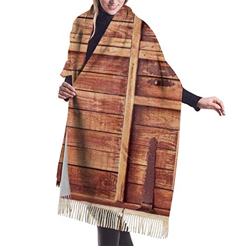 XCNGG Bufanda con flecos de cachemira de imitación chal bufanda larga de moda Women Scarves Rustic Battered Stone House Cashmere-like Shawl Stole Scarf