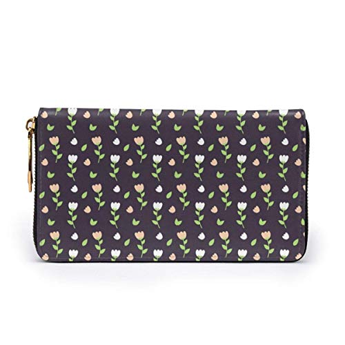 XCNGG Tengyiyi, Soporte para Pasaporte de Viaje de Cuero Genuino, Lindas Flores Rosas, Funda para Billetera de Viaje, Estuche para Tarjetas, Billetera para Mujeres y niñas