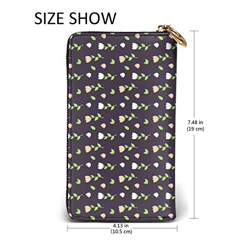 XCNGG Tengyiyi, Soporte para Pasaporte de Viaje de Cuero Genuino, Lindas Flores Rosas, Funda para Billetera de Viaje, Estuche para Tarjetas, Billetera para Mujeres y niñas