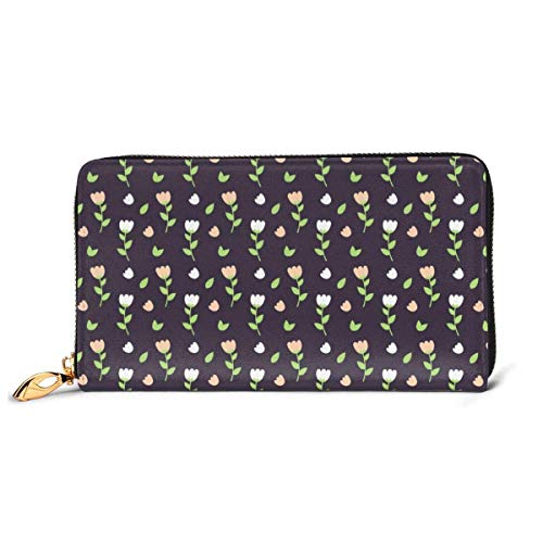 XCNGG Tengyiyi, Soporte para Pasaporte de Viaje de Cuero Genuino, Lindas Flores Rosas, Funda para Billetera de Viaje, Estuche para Tarjetas, Billetera para Mujeres y niñas