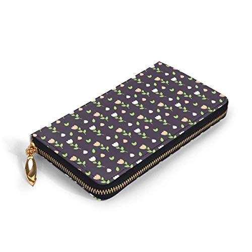 XCNGG Tengyiyi, Soporte para Pasaporte de Viaje de Cuero Genuino, Lindas Flores Rosas, Funda para Billetera de Viaje, Estuche para Tarjetas, Billetera para Mujeres y niñas