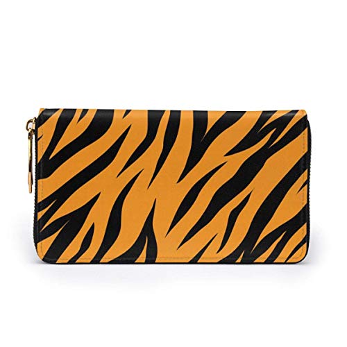 XCNGG Tengyiyi, Soporte para Pasaporte de Viaje de Cuero Genuino, Textura de Tigre, Billetera de Viaje Naranja, Funda, Tarjetero para Mujeres y niñas