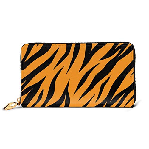 XCNGG Tengyiyi, Soporte para Pasaporte de Viaje de Cuero Genuino, Textura de Tigre, Billetera de Viaje Naranja, Funda, Tarjetero para Mujeres y niñas