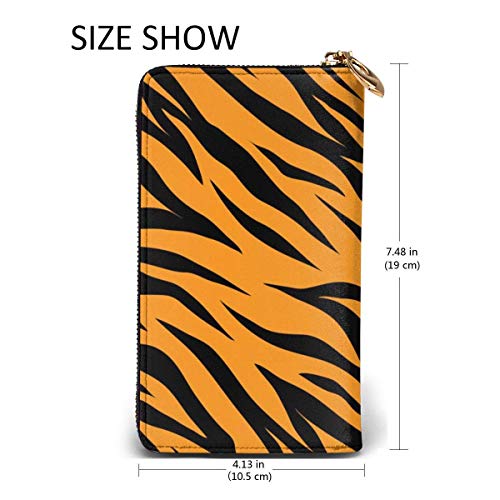 XCNGG Tengyiyi, Soporte para Pasaporte de Viaje de Cuero Genuino, Textura de Tigre, Billetera de Viaje Naranja, Funda, Tarjetero para Mujeres y niñas