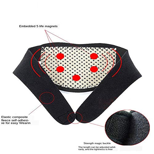 XIANL CinturóN para El Cuello Forro Autocalentable Magnetoterapia Papel De Envolver Tira Protectora para El Cuello Soporte CinturóN De Masaje para El Cuidado De La Salud