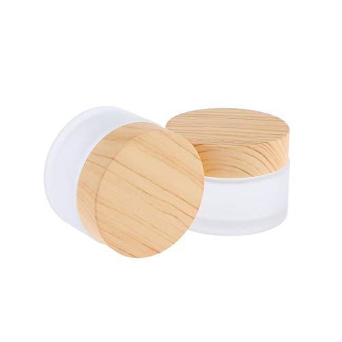 XIAOFANG 4 Piezas de Vidrio tarros cosméticos 30g Botella de Carrera Ascendente envase rellenable Hacer for Cremas Polvos Lociones