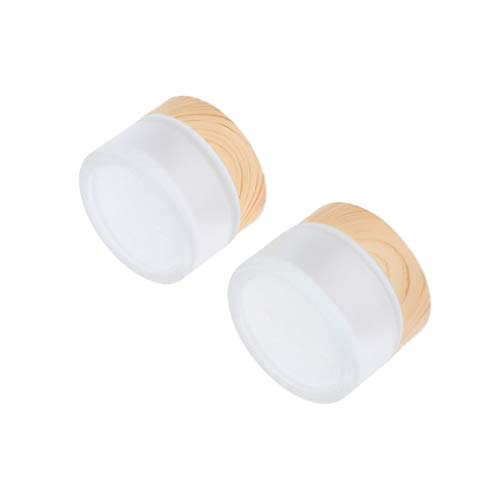 XIAOFANG 4 Piezas de Vidrio tarros cosméticos 30g Botella de Carrera Ascendente envase rellenable Hacer for Cremas Polvos Lociones