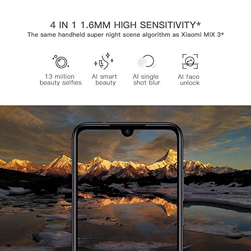 Xiaomi Redmi Note 7 Smartphones de 6.3'' Pantalla Completa, 3GB RAM + 32GB ROM, Snapdragon 660 procesador Octa-Core, 13MP Delantero y 48MP + 5MP Doble cámara Trasera Teléfonos móviles (Negro)