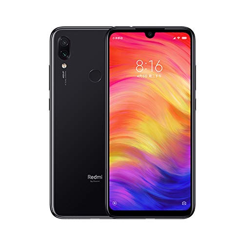 Xiaomi Redmi Note 7 Smartphones de 6.3'' Pantalla Completa, 3GB RAM + 32GB ROM, Snapdragon 660 procesador Octa-Core, 13MP Delantero y 48MP + 5MP Doble cámara Trasera Teléfonos móviles (Negro)