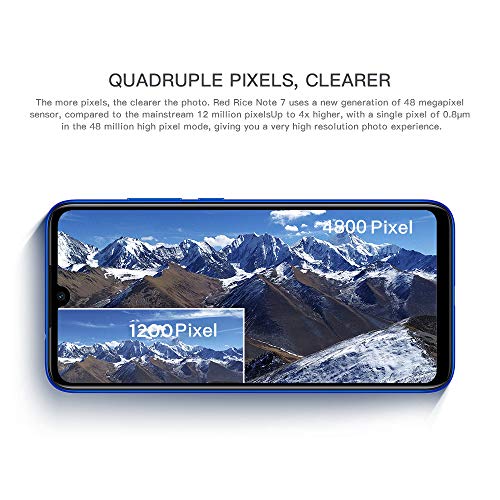 Xiaomi Redmi Note 7 Smartphones de 6.3'' Pantalla Completa, 4GB RAM + 128GB ROM, Snapdragon 660 procesador Octa-Core, 13MP Delantero y 48MP + 5MP Doble cámara Trasera Teléfonos móviles (Azul)
