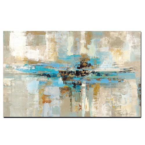 XIAOXINYUAN 100% Pintados Al Óleo Marrón Azul Abstracto Arte Moderno Pared Pared del Dormitorio Foto para Salón Decoracion 80×120Cm