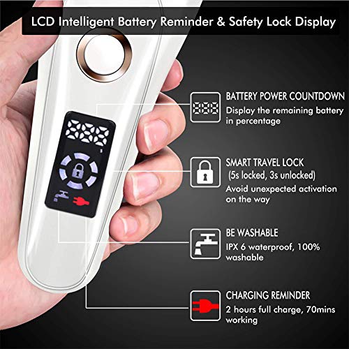 XIJING Afeitadora eléctrica para Damas - Depiladora portátil sin Afeitar húmeda y Seca USB Recargable sin Dolor para la Cara Línea de Bikini de axila de Pierna