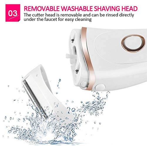 XIJING Afeitadora eléctrica para Damas - Depiladora portátil sin Afeitar húmeda y Seca USB Recargable sin Dolor para la Cara Línea de Bikini de axila de Pierna