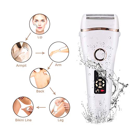XIJING Afeitadora eléctrica para Damas - Depiladora portátil sin Afeitar húmeda y Seca USB Recargable sin Dolor para la Cara Línea de Bikini de axila de Pierna