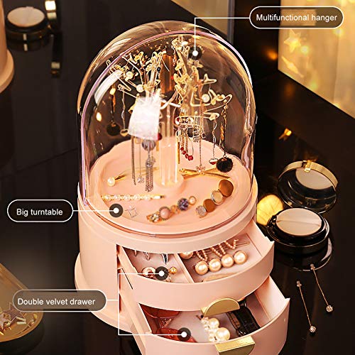 XINDONG Rotación de Maquillaje Organizador a Prueba de Polvo Desmontable Organizador cosmético con cajones de almacenaje del Organizador del sostenedor del Caso Caja