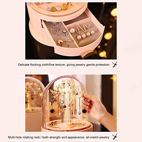 XINDONG Rotación de Maquillaje Organizador a Prueba de Polvo Desmontable Organizador cosmético con cajones de almacenaje del Organizador del sostenedor del Caso Caja