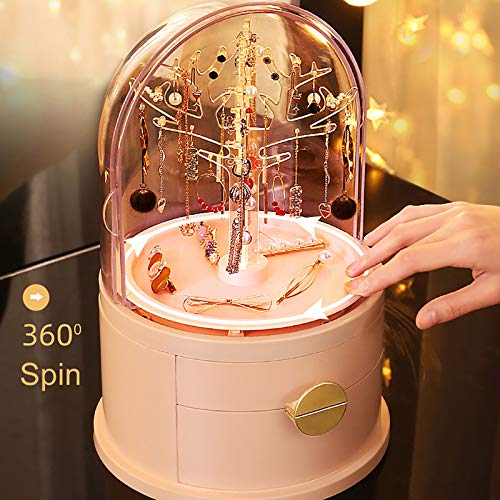 XINDONG Rotación de Maquillaje Organizador a Prueba de Polvo Desmontable Organizador cosmético con cajones de almacenaje del Organizador del sostenedor del Caso Caja