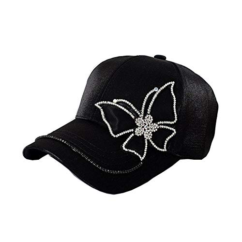 XingXiang Gorra de béisbol Casquillo Hembra Salvaje Calle Verano Cara pequeña Mariposa significativa Sombra Gorra de béisbol Deportes Sombrero Casual (Color : Black, Size : 55-59cm)