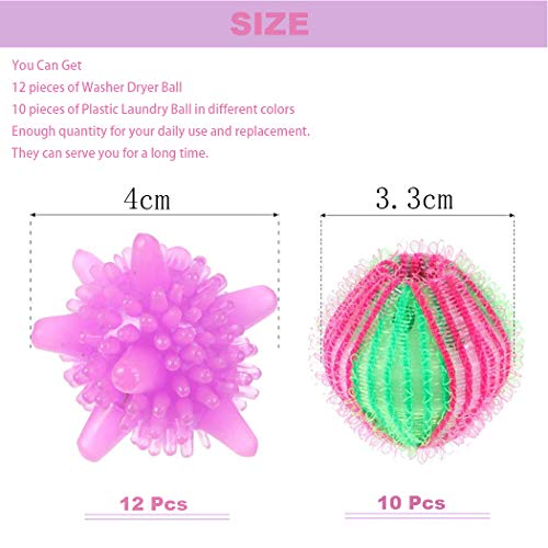 Xinmeng 22 PCS Bolas De Lavado, Mascotas Bola Limpieza,Bolas de Secadoras Reutilizables, Limpieza de Mágico,para Lavadora y Secadora, Reduce el Tiempo de Secado, Consigue Menos Arrugas en la Ropa.