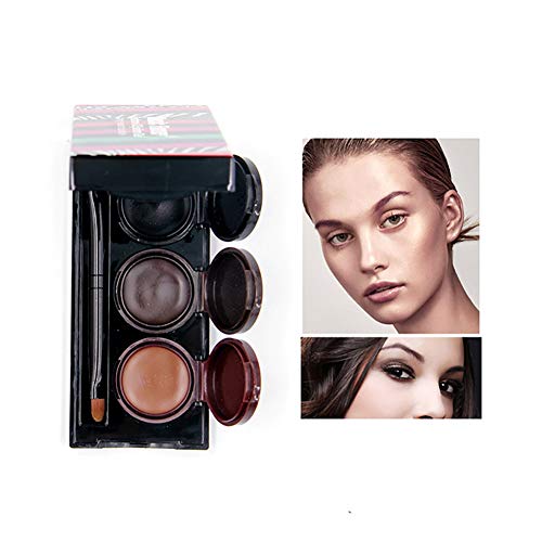 Xiton 1 Paquete 3 En 1 Gel Eyeliner Conjunto De Cejas Impermeable A Prueba De Manchas Crema Delineador Ojos ÚLtimo Para Todo El DíA Ojos Cosmeticos Maquillaje Tinte Cejas Pinceles Maquillaje Incluidos