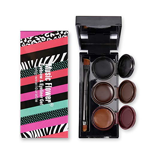 Xiton 1 Paquete 3 En 1 Gel Eyeliner Conjunto De Cejas Impermeable A Prueba De Manchas Crema Delineador Ojos ÚLtimo Para Todo El DíA Ojos Cosmeticos Maquillaje Tinte Cejas Pinceles Maquillaje Incluidos