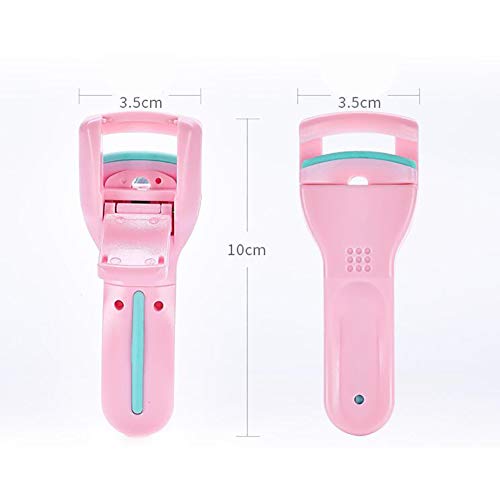 Xiton 1 PC Mini PortáTil Rizador De PestañAs Duradero PestañA Utensilio Para Aplicar Algo El Plastico Caucho Rizador De PestañAs Con 1 Rellenar Las Almohadillas Herramienta Belleza Viaje (Rosado)