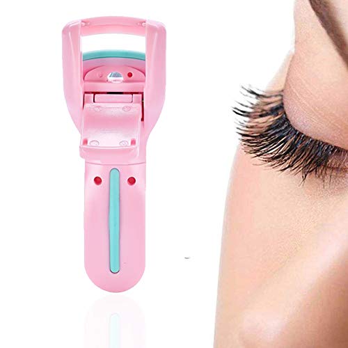 Xiton 1 PC Mini PortáTil Rizador De PestañAs Duradero PestañA Utensilio Para Aplicar Algo El Plastico Caucho Rizador De PestañAs Con 1 Rellenar Las Almohadillas Herramienta Belleza Viaje (Rosado)