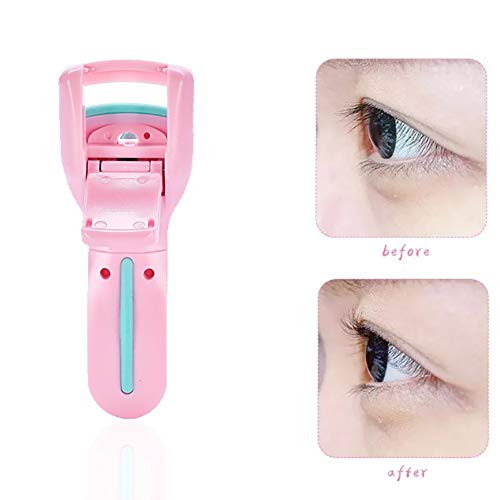 Xiton 1 PC Mini PortáTil Rizador De PestañAs Duradero PestañA Utensilio Para Aplicar Algo El Plastico Caucho Rizador De PestañAs Con 1 Rellenar Las Almohadillas Herramienta Belleza Viaje (Rosado)