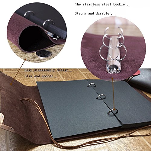 XIUJUAN Album de Fotos para Pegar Álbum Scrapbooking DIY Libros de Firmas Cuero Vintage Regalos Originales Navidad Cumpleaños Aniversario Boda San Valentín para Mujer Niña, Amor Corazon Marrón Pequeña